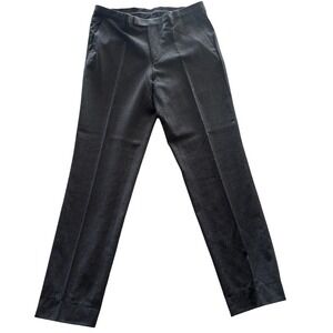 HUGO BOSS Wool Flat Front Straight Dress Pants Mid Rise Men's SZ 33 Gray